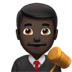 👨🏿‍⚖️ man judge: dark skin tone display on Apple